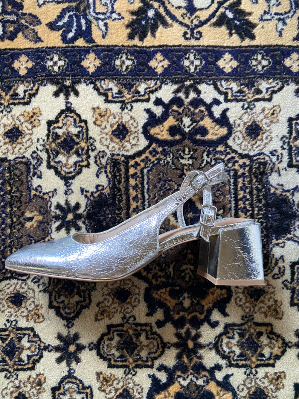 Steve Madden Silver Slingback Heels